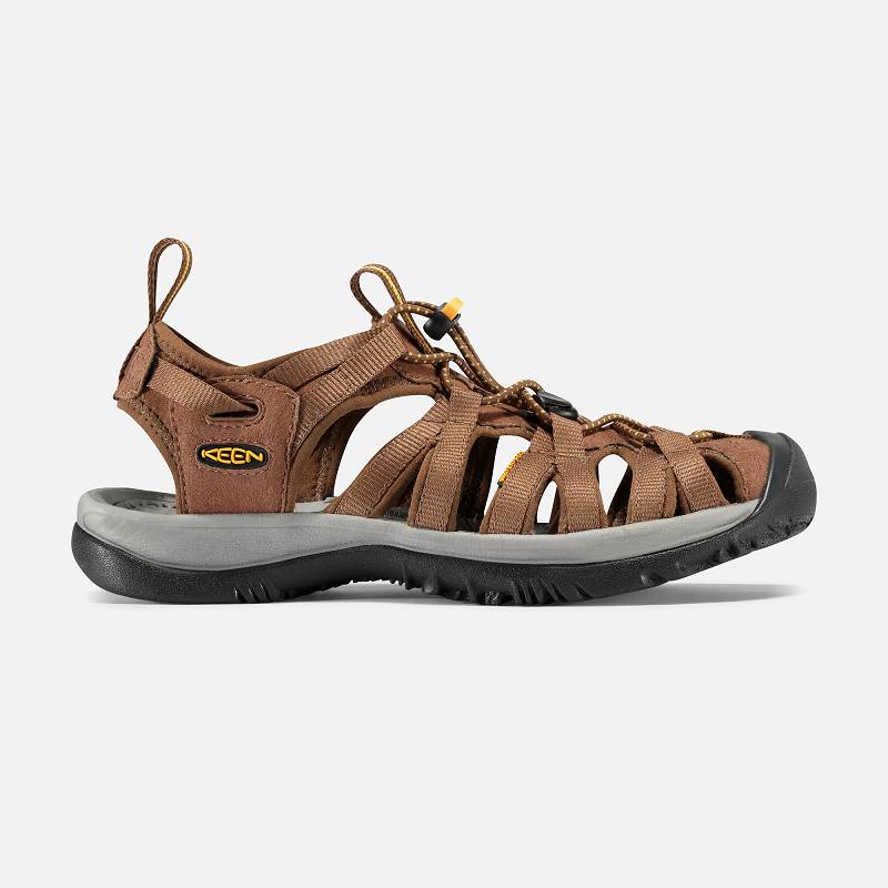 Keen Whisper Trekkingsandalen Damen DE-49216 Coffee Liqueur/Keen Yellow - Keen Damenschuhe Kaffee